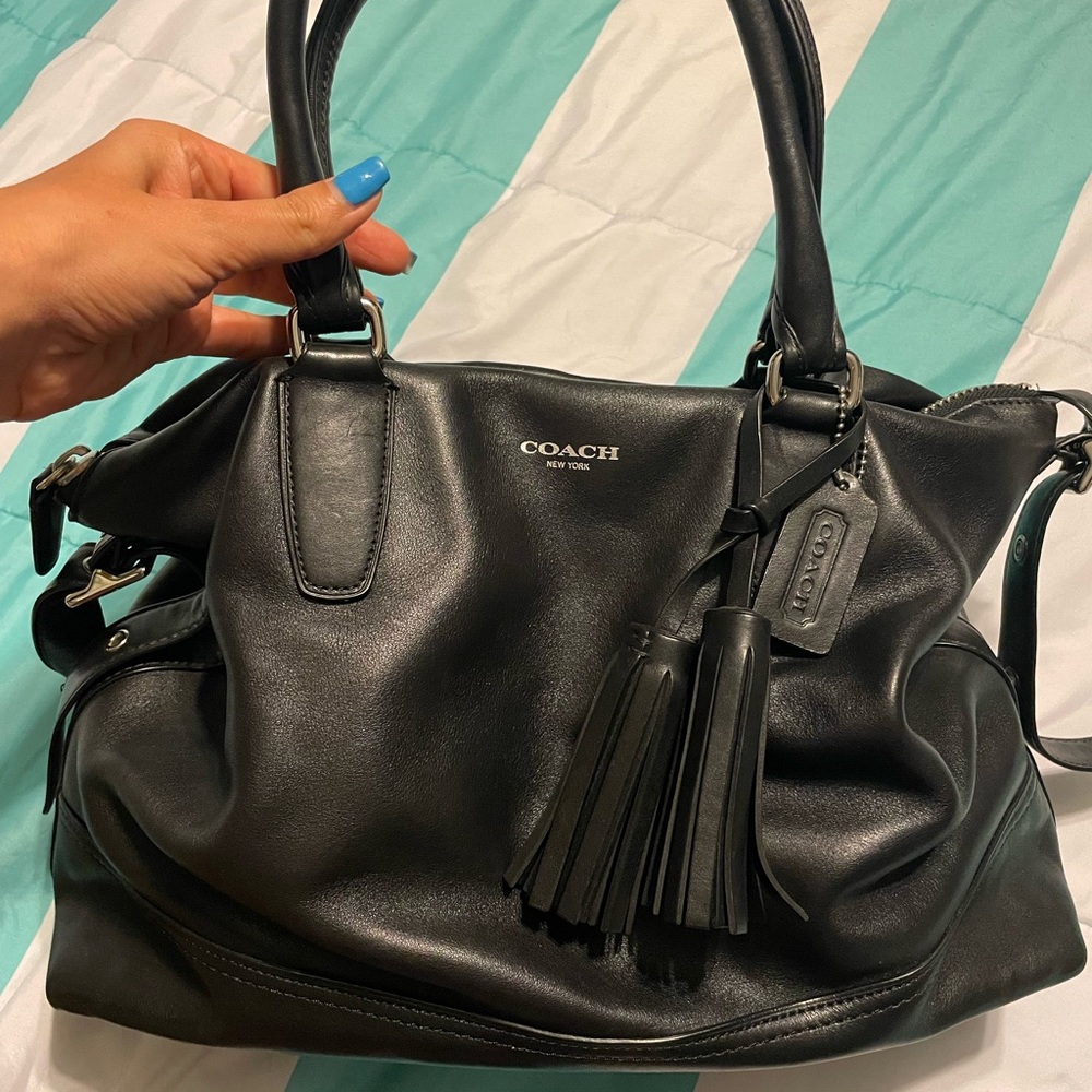 Coach leather large tote bag